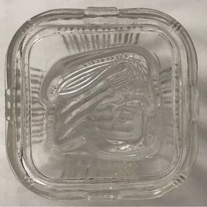 Federal Clear Glass Square Refrigerator Dish with Vegetable Embossed Lid